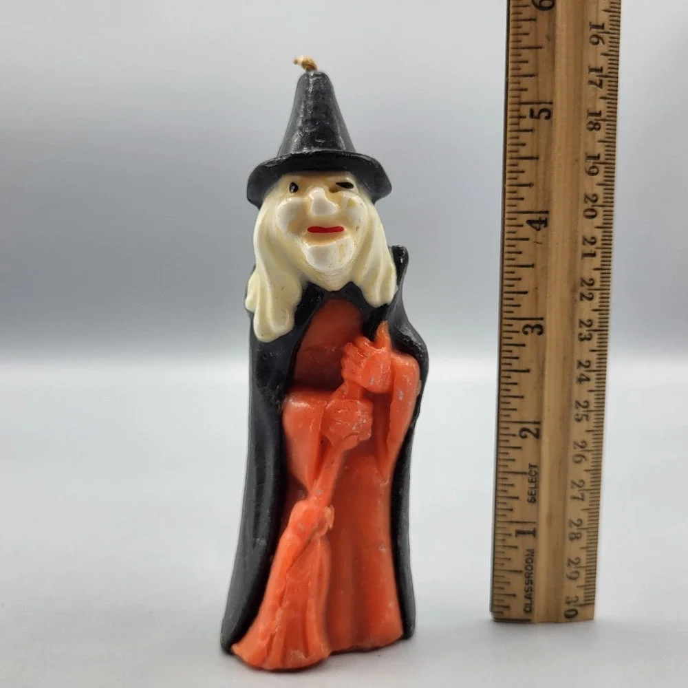 Vintage Gurley Halloween Witch Candle Figurine Spooky Decor 5.5